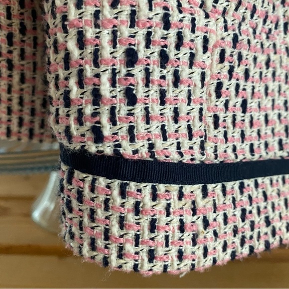 Janie and Jack Pink Navy Blue Cream Tweed Jacket 3t - Picture 7 of 13